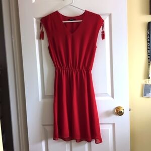 Red chiffon cocktail dress